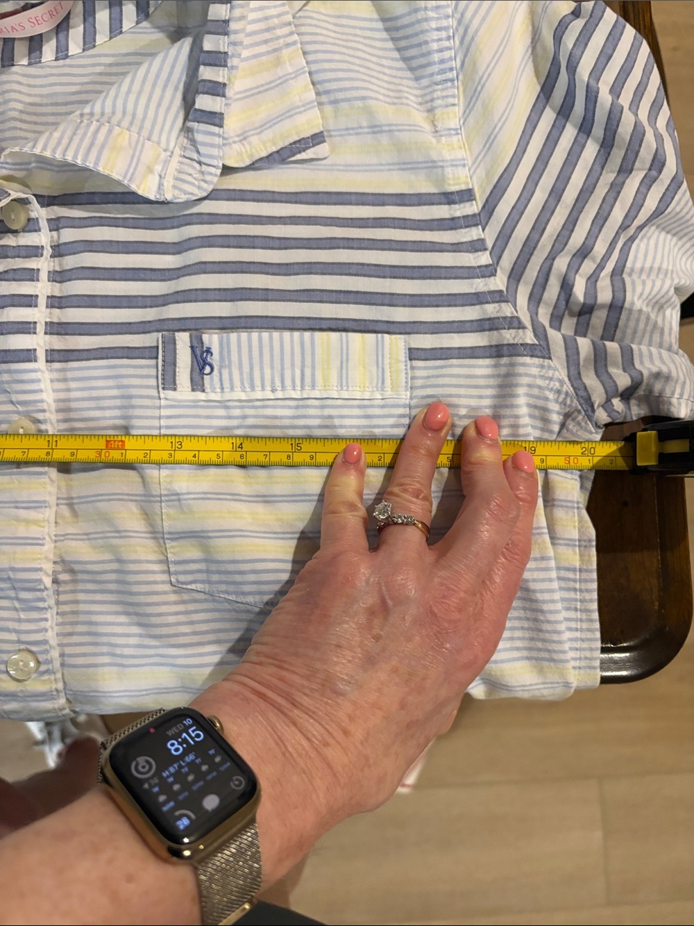 Victoria's Secret Blue and Yellow Striped Cotton Pajama Set - Picture 5 of 8